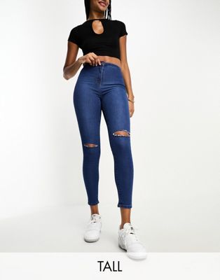 Parisian Tall skinny jeans in mid wash blue - ASOS Price Checker