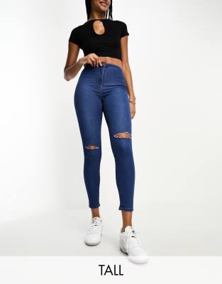 Parisian Tall skinny jeans in mid wash blue