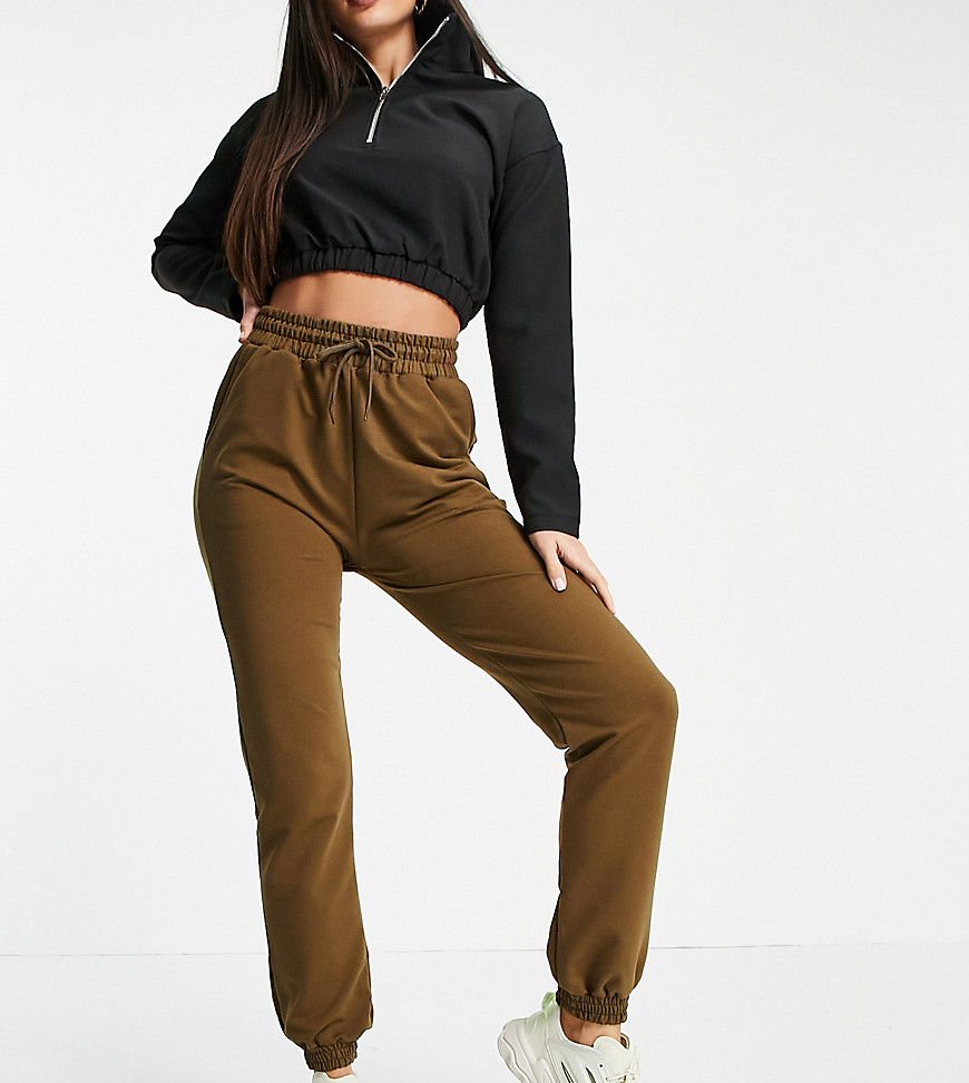 Parisian Tall sweatpants in deep taupe - part of a set-Brown