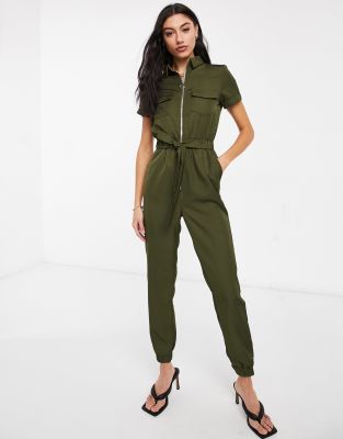 zipped up jumpsuit