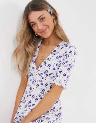 blue floral tea dress