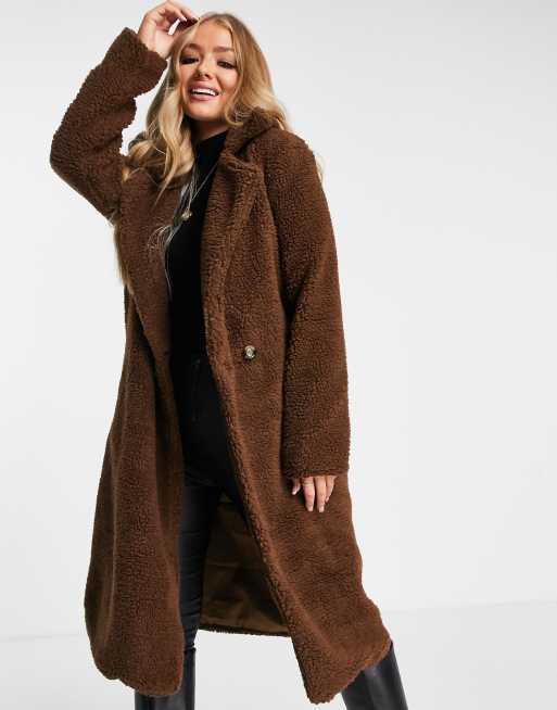 Long Teddy coat, brown