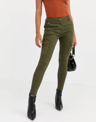 khaki utility skinny jeans