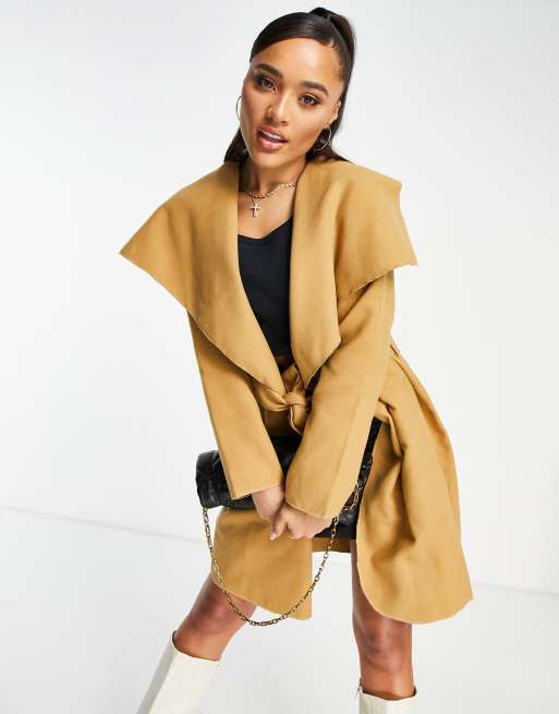 Waterfall collar coat sale