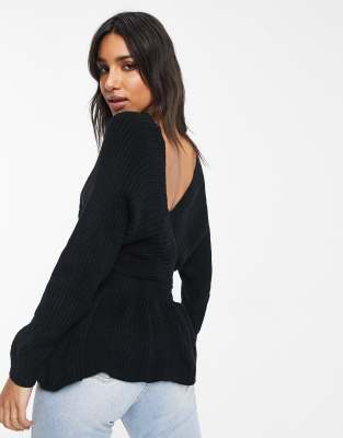 peplum wrap jumper