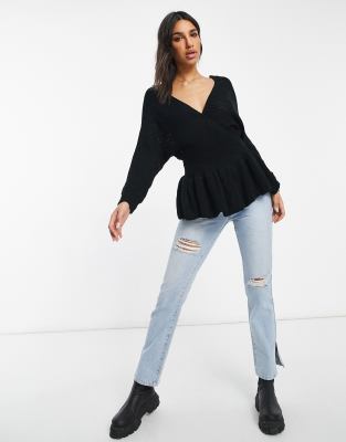 peplum wrap jumper