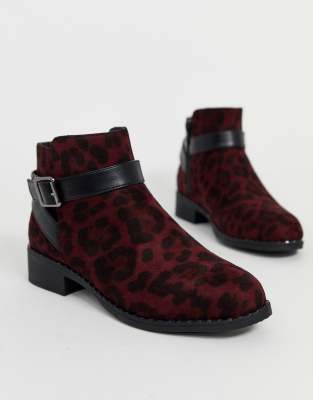 bottines plates leopard
