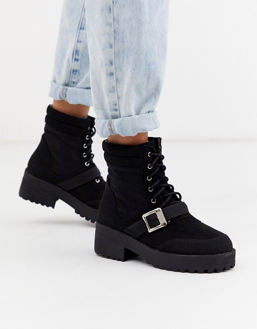 Park Lane chunky heeled hiker lace up boots