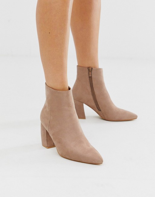 Park Lane flare heel pointed ankle boots