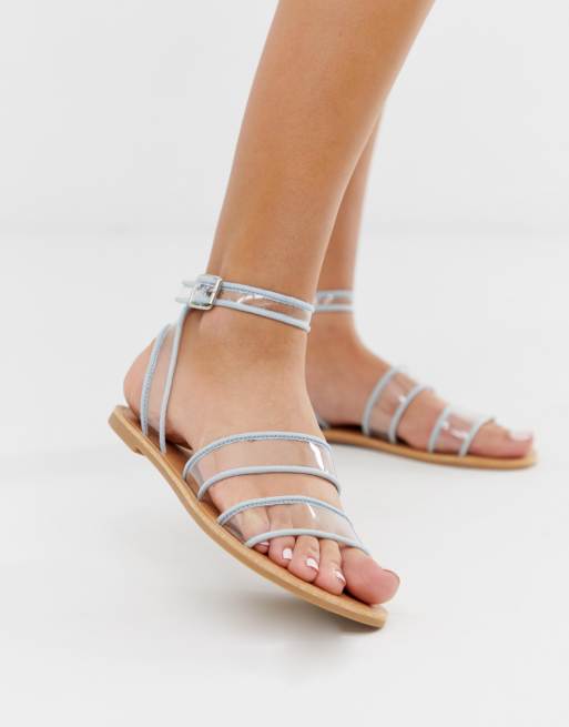 Park Lane flat clear strap sandals ASOS