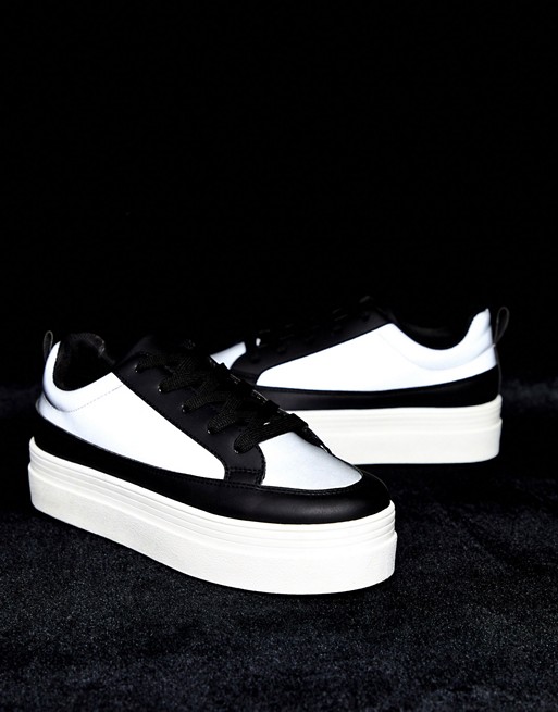 Park Lane flatform lace up trainers in reflective mix