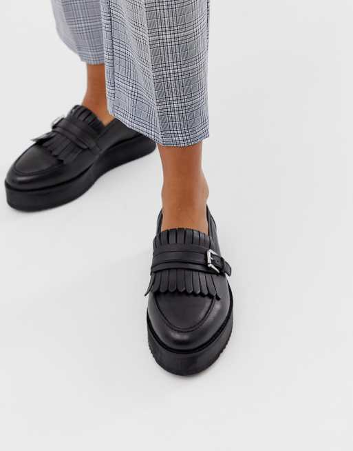 Leather cheap flatform shoes