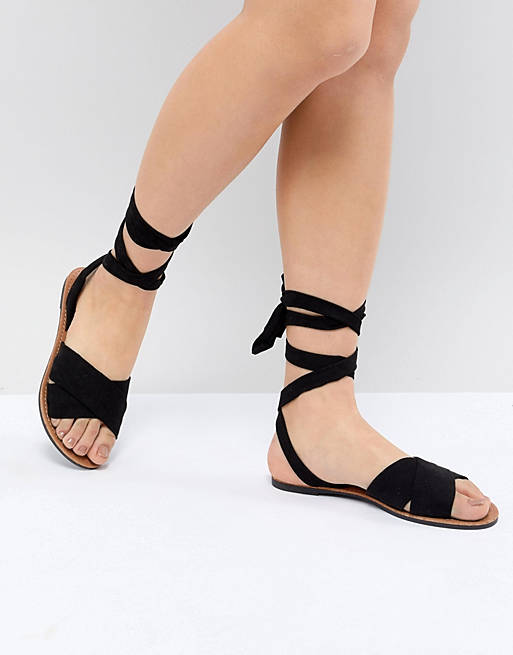 Park Lane Tie Leg Flat Sandals | ASOS