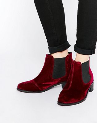 velvet chelsea boots