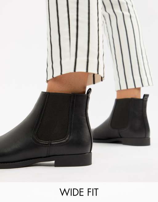 Park Lane Wide Fit Flat Chelsea Boots