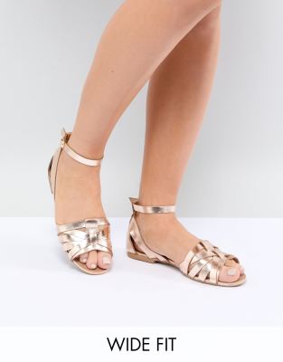 Leather Summer Shoes-Gold