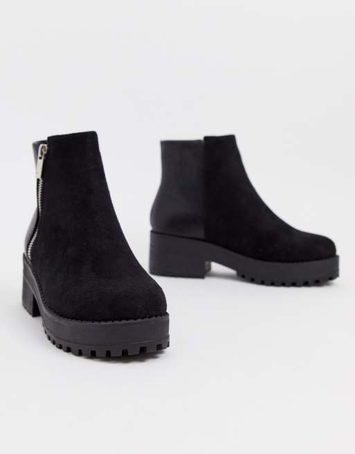 Park Lane wide fit side zip boot in black mix