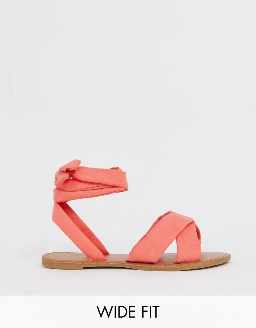 tie sandals flat