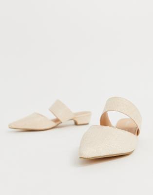 woven pointed mules