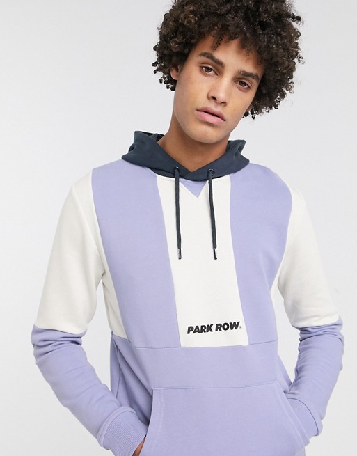Park Row hoodie with panels in lilac