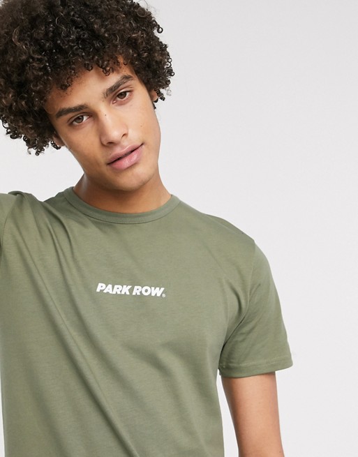 Park Row logo t-shirt in khaki