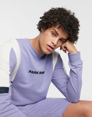 Park Row - Sweatshirt met panelen in lila-Paars