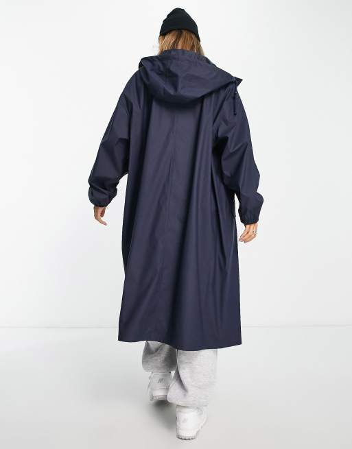 Parka azul marino impermeable con acabado engomado de ASOS DESIGN, 3 de 4