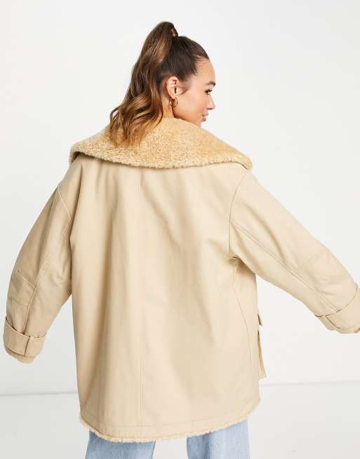 Parka beis de borreguito Hero de ASOS DESIGN, 2 de 4