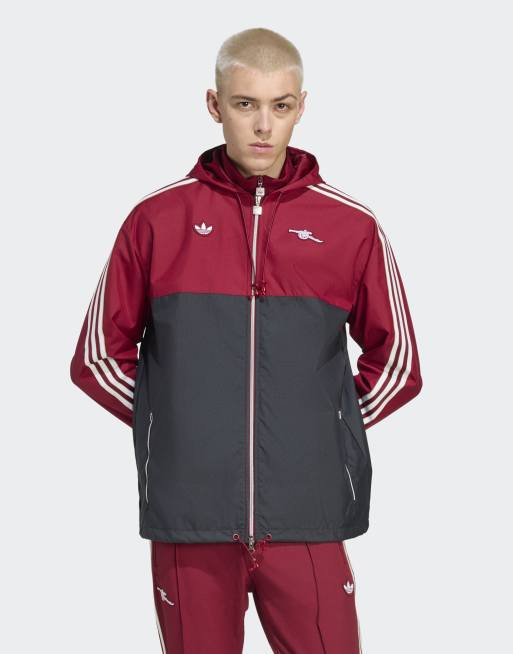 Parka burdeos 2 y negra con diseño del Arsenal Terrace Icons de adidas Originals
