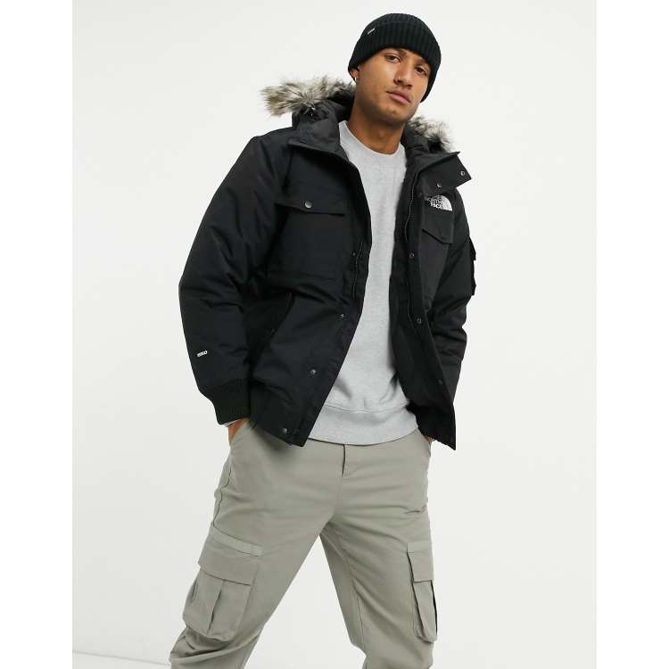 Parka de plumas negra aislante con capucha de piel sint tica Gotham de The North Face