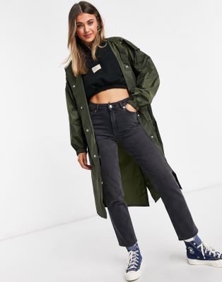 фото Парка-дождевик цвета хаки asos design-зеленый цвет