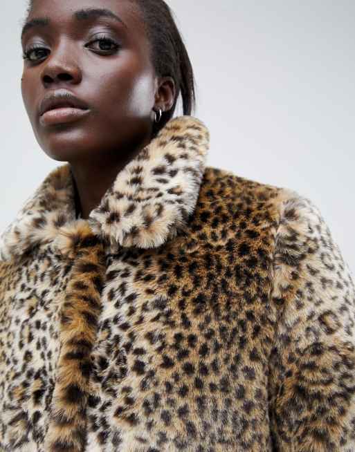 Leopard print teddy clearance coat