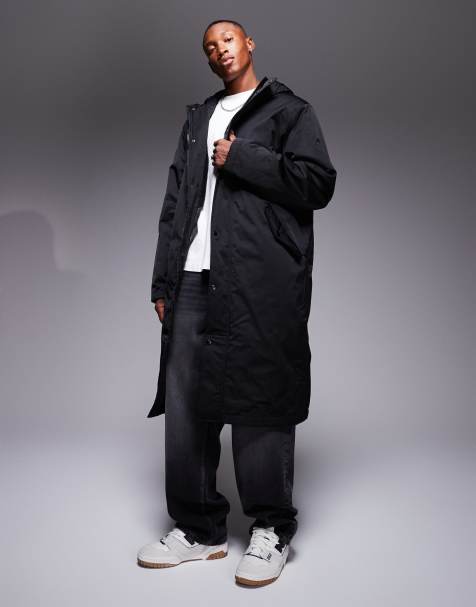 Parka larga negra acolchada de ASOS DESIGN - view 1