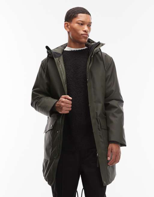 Parka larga verde oscuro impermeable Nome de Rains, 2 de 5