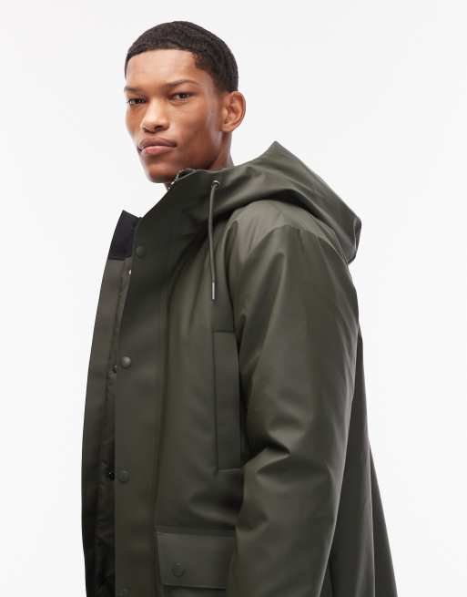Parka larga verde oscuro impermeable Nome de Rains, 4 de 5