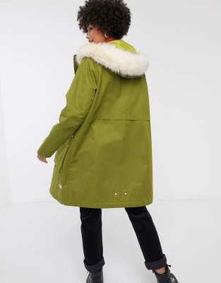 faux fur lined hooded parka