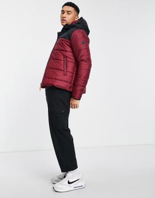 burgundy padded jacket