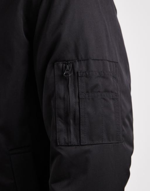 Parka negra de largo medio de ASOS DESIGN, 5 de 5