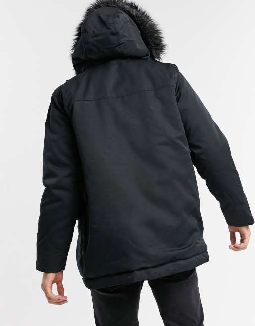 Parka negra de punto grueso de Hollister