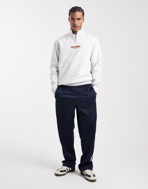 Parlez 1/4 zip embroidered logo sweatshirt in grey, 2 of 5