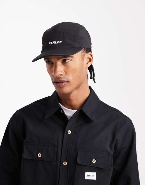 Parlez 5 panel reversible cap with monogram printed fleece lining in black - view 1