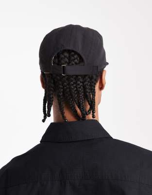 Parlez 5-panel Reversible Cap With Monogram Printed Fleece Lining In Black