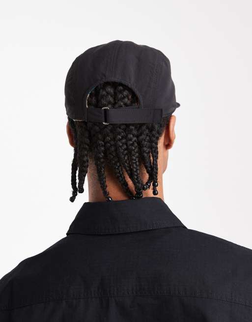 Parlez 5-panel reversible cap with monogram printed fleece lining in black, 2 of 3
