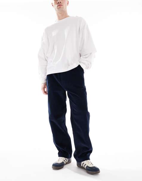 Parlez Albion button up corduroy pants in navy - view 1