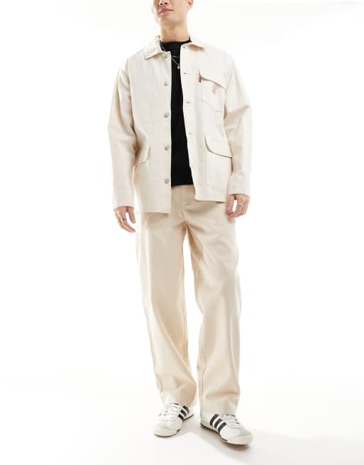 Parlez Albion button up trousers in beige, 3 of 5