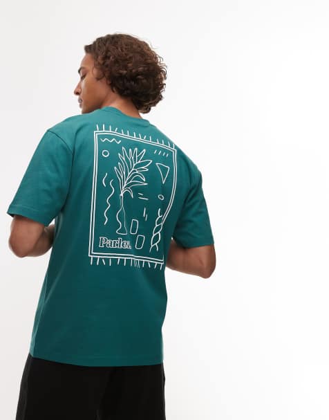 Parlez - Almitas - T-shirt met print op de achterkant in groen - view 1