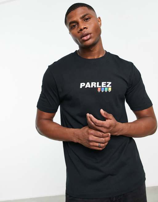 Parlez altair large logo t-shirt in black exclusive at ASOS