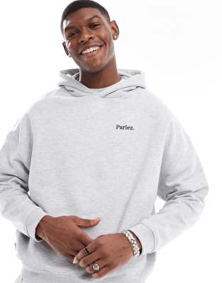 Amos logo hoodie in light gray