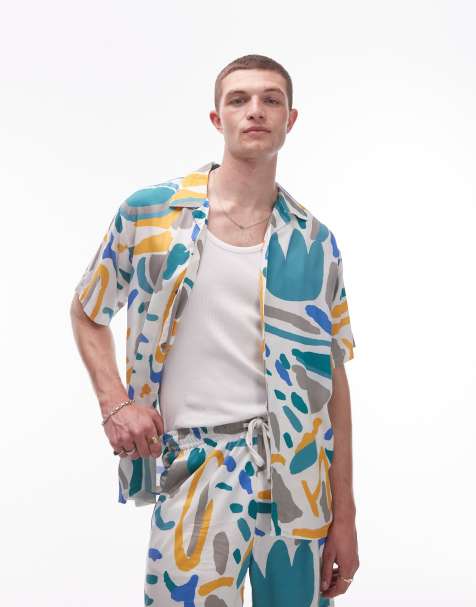 Parlez antigua stroke print shirt co-ord in multi - view 1