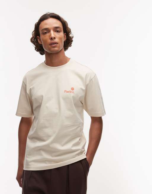 Parlez – Ardor – Beige t-shirt med motiv baktill, 4 av 4